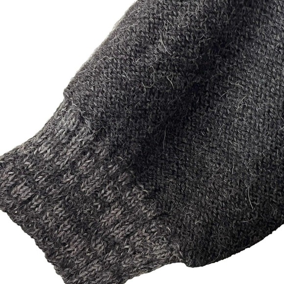 INDIGENOUS Sz Small Open Cardigan 100% Alpaca Hand Loomed Made in Peru Charcoal - Picture 3 of 8